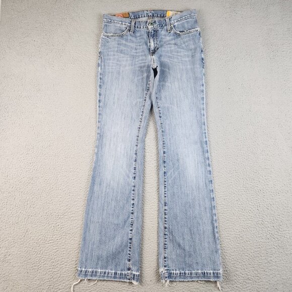 Y2K Low Rise Flare Leg Jeans Womens 6 Cotton Blend Hip Hugger Trouser Denim VTG - Picture 1 of 12